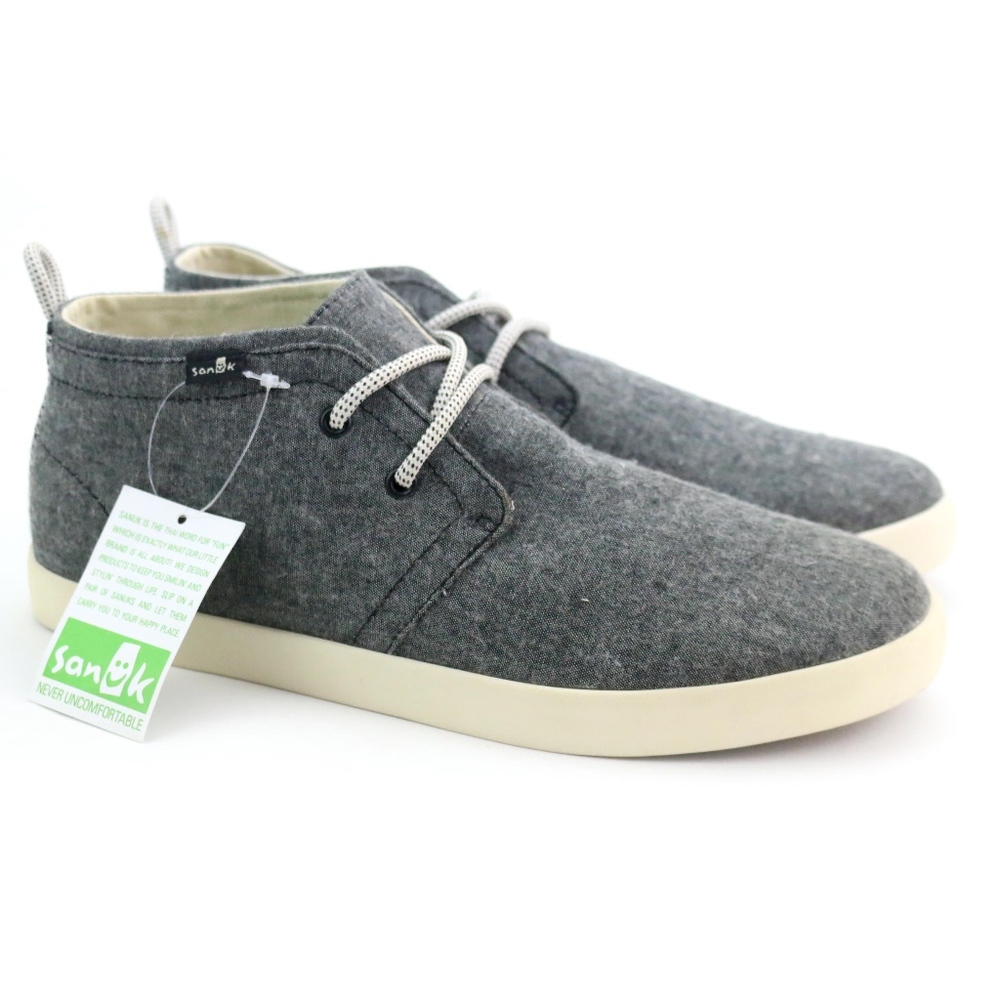 Sanuk Cargo TX Black Chambray Chukka Shoes NEW!